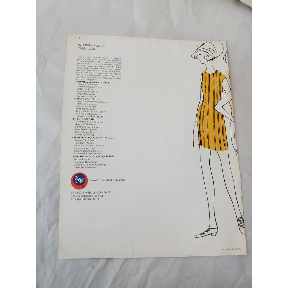 Vintage 1967 Boye Quick Knits for Big Boyes Knitting Pattern Booklet 60s Fashion - Picture 2 of 8